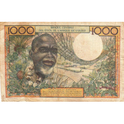 Côte d'Ivoire - Pick 103Ad - 1'000 francs - Série D.47 - 02/03/1965 - Etat : B+