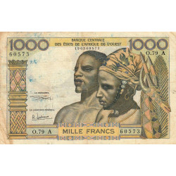 Côte d'Ivoire - Pick 103Ag - 1'000 francs - Série O.79 - Sans date (1970) - Etat : TB-