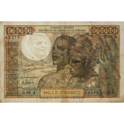 Côte d'Ivoire - Pick 103Ah - 1'000 francs - Série B.88 - Sans date (1971) - Etat : TB