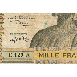 Côte d'Ivoire - Pick 103Ak - 1'000 francs - Série E.129 - Sans date (1975) - Etat : TB-