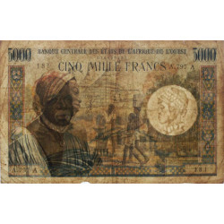 Côte d'Ivoire - Pick 104Ad - 5'000 francs - Série A.797 - 02/03/1965 - Etat : TB-