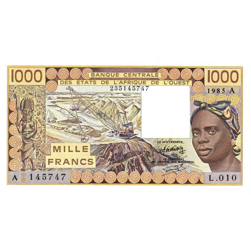 Côte d'Ivoire - Pick 107Af - 1'000 francs - Série L.010 - 1985 - Etat : NEUF
