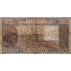 Côte d'Ivoire - Pick 108Ai - 5'000 francs - Série L.4 - 1982 - Etat : TB