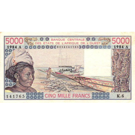 Côte d'Ivoire - Pick 108Al - 5'000 francs - Série K.6 - 1984 - Etat : SUP