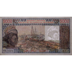Côte d'Ivoire - Pick 108An - 5'000 francs - Série J.7 - 1985 - Etat : SUP+