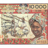 Côte d'Ivoire - Pick 109Ae - 10'000 francs - Série U.16 - Sans date (1981) - Etat : TB