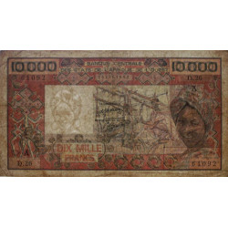 Côte d'Ivoire - Pick 109Ah_1 - 10'000 francs - Série D.26 - Sans date (1986) - Etat : TB