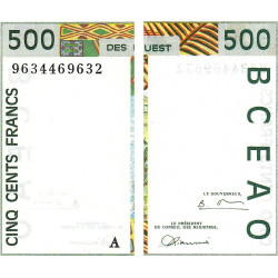 Côte d'Ivoire - Pick 110Af - 500 francs - 1996 - Etat : SPL