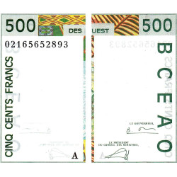 Côte d'Ivoire - Pick 110Am - 500 francs - 2001 - Etat : NEUF