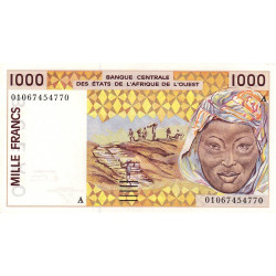 Côte d'Ivoire - Pick 111Aj - 1'000 francs - 2001 - Etat : SPL+