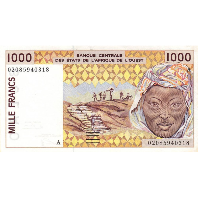 Côte d'Ivoire - Pick 111Ak - 1'000 francs - 2002 - Etat : SUP