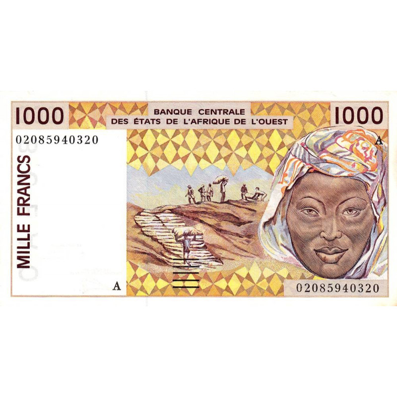 Côte d'Ivoire - Pick 111Ak - 1'000 francs - 2002 - Etat : SPL