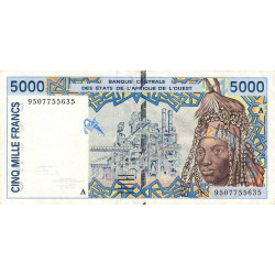 Côte d'Ivoire - Pick 113Ad - 5'000 francs - 1995 - Etat : TTB