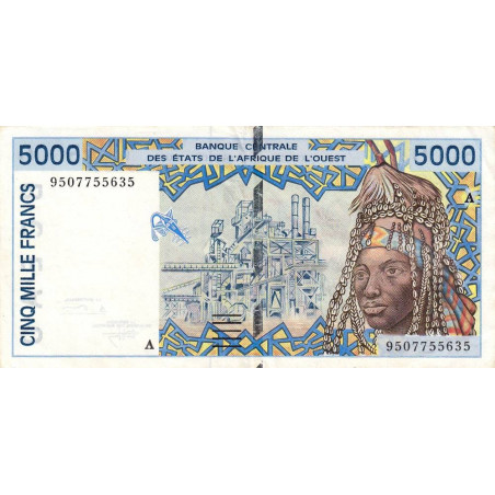 Côte d'Ivoire - Pick 113Ad - 5'000 francs - 1995 - Etat : TTB