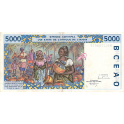 Côte d'Ivoire - Pick 113Ad - 5'000 francs - 1995 - Etat : TTB