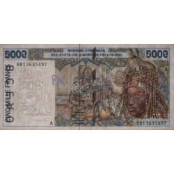 Côte d'Ivoire - Pick 113Ag - 5'000 francs - 1998 - Etat : SUP+