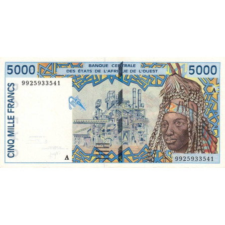 Côte d'Ivoire - Pick 113Ai - 5'000 francs - 1999 - Etat : SUP+