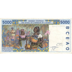 Côte d'Ivoire - Pick 113Ak - 5'000 francs - 2001 - Etat : TTB