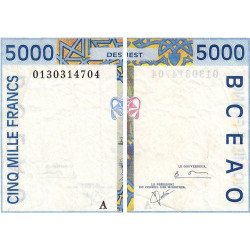 Côte d'Ivoire - Pick 113Ak - 5'000 francs - 2001 - Etat : TTB