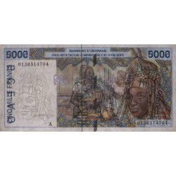 Côte d'Ivoire - Pick 113Ak - 5'000 francs - 2001 - Etat : TTB