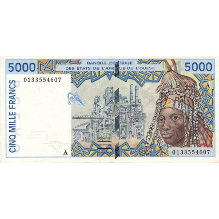 Côte d'Ivoire - Pick 113Ak - 5'000 francs - 2001 - Etat : SUP