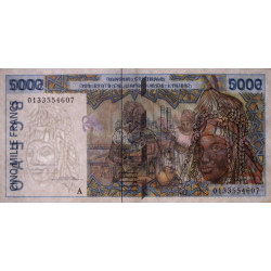 Côte d'Ivoire - Pick 113Ak - 5'000 francs - 2001 - Etat : SUP