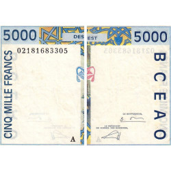 Côte d'Ivoire - Pick 113Al - 5'000 francs - 2002 - Etat : TTB