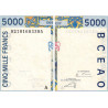 Côte d'Ivoire - Pick 113Al - 5'000 francs - 2002 - Etat : TTB