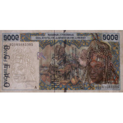 Côte d'Ivoire - Pick 113Al - 5'000 francs - 2002 - Etat : TTB