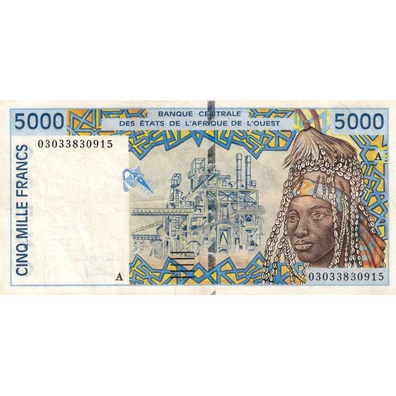 Côte d'Ivoire - Pick 113Am - 5'000 francs - 2003 - Etat : TTB