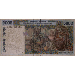 Côte d'Ivoire - Pick 113Am - 5'000 francs - 2003 - Etat : TTB