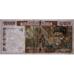 Côte d'Ivoire - Pick 114Ah - 10'000 francs - 1999 - Etat : SUP