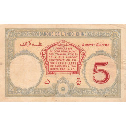 Djibouti - Pick 6b_2 - 5 francs - Série Y.62 - 1937 - Etat : TB+