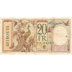 Djibouti - Pick 7b - 20 francs - Série Q.18 - 1937 - Etat : TB+