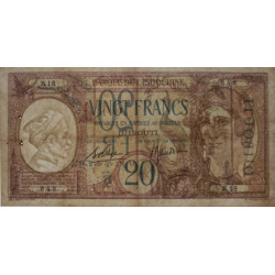 Djibouti - Pick 7b - 20 francs - Série R.18 - 1937 - Etat : TB+