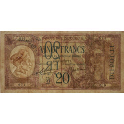 Djibouti - Pick 7b - 20 francs - Série C.19 - 1937 - Etat : TB
