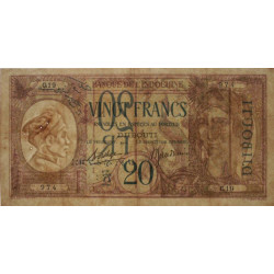 Djibouti - Pick 7b - 20 francs - Série C.19 - 1937 - Etat : TB