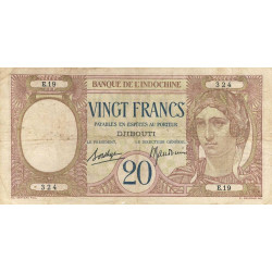 Djibouti - Pick 7b - 20 francs - 1936 - Etat : TB
