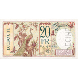 Djibouti - Pick 7As - 20 francs - Série 0.00 - 1941 - Spécimen - Etat : NEUF