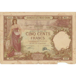 Djibouti - Pick 9a - 500 francs - 20/07/1927 - Etat : B-