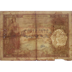 Djibouti - Pick 9a - 500 francs - Série W.1 - 20/07/1927 - Etat : B-