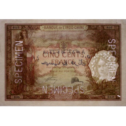 Djibouti - Pick 9as - 500 francs - Série 0.00 - 20/07/1927 - Spécimen - Etat : TTB+