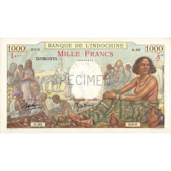 Djibouti - Pick 10 - 1'000 francs - Série O.00 - 1938 - Spécimen - Etat : pr.NEUF