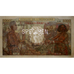 Djibouti - Pick 10s - 1'000 francs - Série 0.00 - 1938 - Spécimen - Etat : SUP
