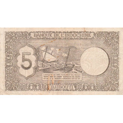 Djibouti - Pick 14 - 5 francs - 1944 - Etat : TB+