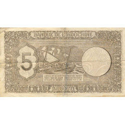 Djibouti - Pick 14 - 5 francs - 1944 - Etat : TTB