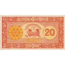 Djibouti - Pick 15 - 20 francs - Série A.14 - 1944 - Etat : SUP