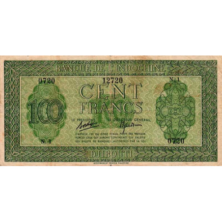 Djibouti - Pick 16 - 100 francs - 1944 - Etat : TB+