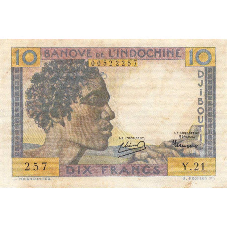 Djibouti - Pick 19 - 10 francs - 1946 - Etat : TB+