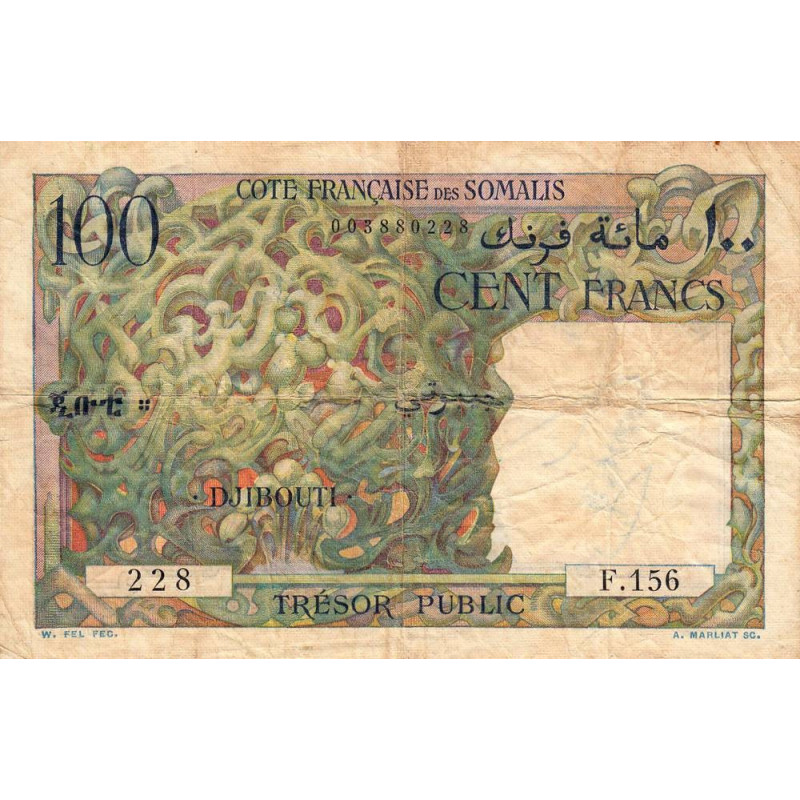 Djibouti - Pick 26 - 100 francs - 1952 - Etat : TB